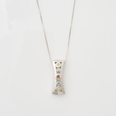 14ct White Gold, .29ct Diamond Pendant on 50cm Chain