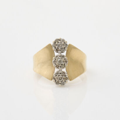 10ct Yellow Gold, .35ct Diamond Cluster Dress Ring