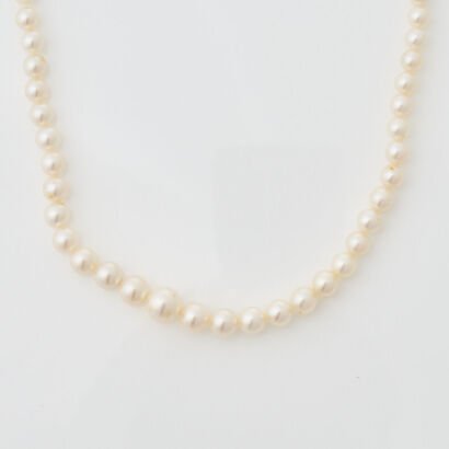 45cm, Graduated Cultured Akoya Pearl Strand with Silver Clasp