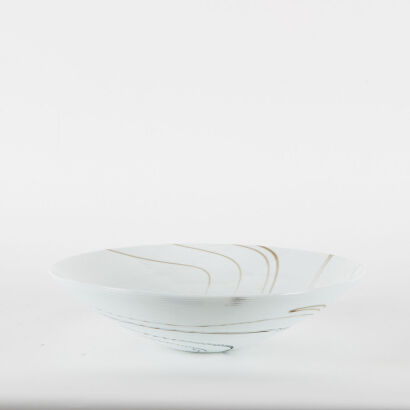 A Large Milk Glass Fruit Bowl