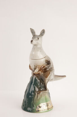 (1) Jim Beam Bourbon Whiskey Regal China Decanter Kangaroo & Joey 750ml 80 proof 100 months