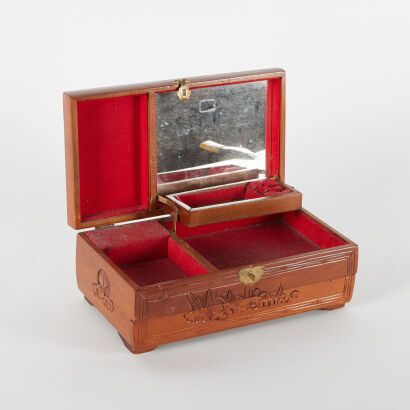 A Cedar Oriental Jewellery Box