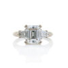 18ct White Gold, Three Stone Ring, with a 3.02ct E Colour, IF Flawless Emerald Cut Diamond Centre