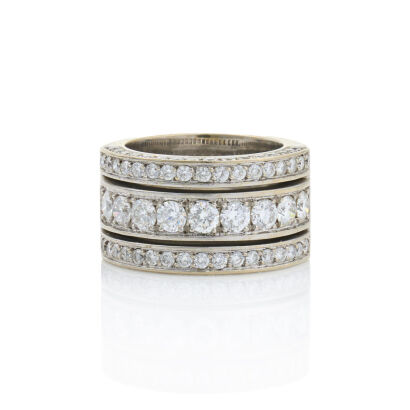 18ct White Gold, Wide, 2.69ct Diamond Dress Ring