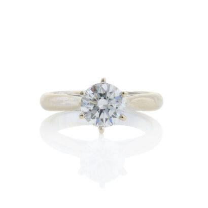18ct White Gold, 1.57ct Round Brilliant Cut Diamond Solitaire Ring