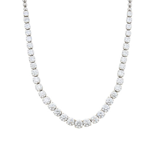 18ct White Gold, 11.25cts Diamond Graduated Demi-riviere Necklace