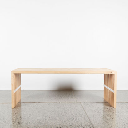 A Scandinavian Slatted Coffee Table In Maple