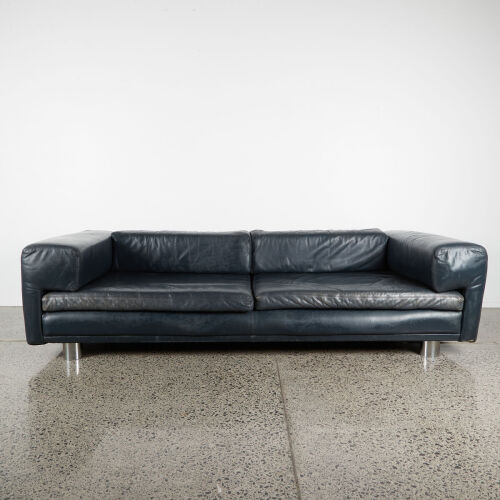 A Three Seater Moroso Style Leather Couch