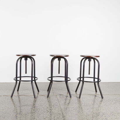 A Trio Of Industrial Barstools