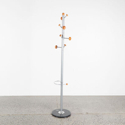 An Atomic Style Coatstand With Marble Base