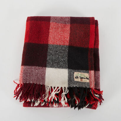 A Vintage Onehunga Woolen Mills Plaid Travel Rug