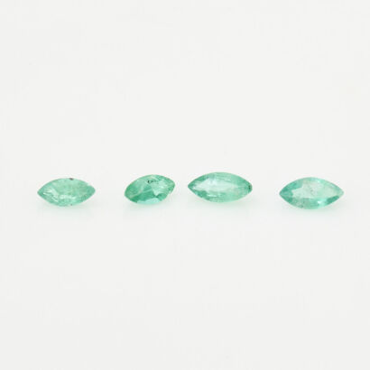 A Group of 4 x Marquise Cut Emeralds of .91 carats Total Weight