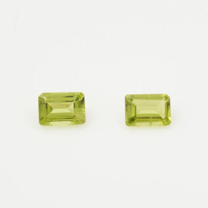 One Pair of Loose Emerald Cut Peridots of 2.06cts Total Weight