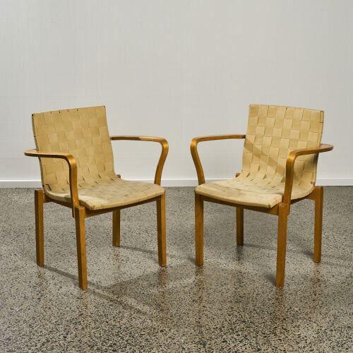 A Rare Pair of Alvar Aalto Model 21 Armchairs