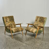 A Pair of Italian Silk Lounge Chairs