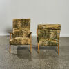 A Pair of Italian Silk Lounge Chairs - 3