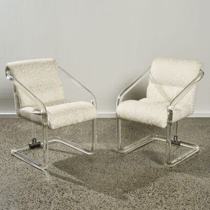 A Pair of American Lucite Armchairs by Jeff Messerschmidt