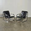 A Pair of Chrome Lounge Chairs by Pace Collection