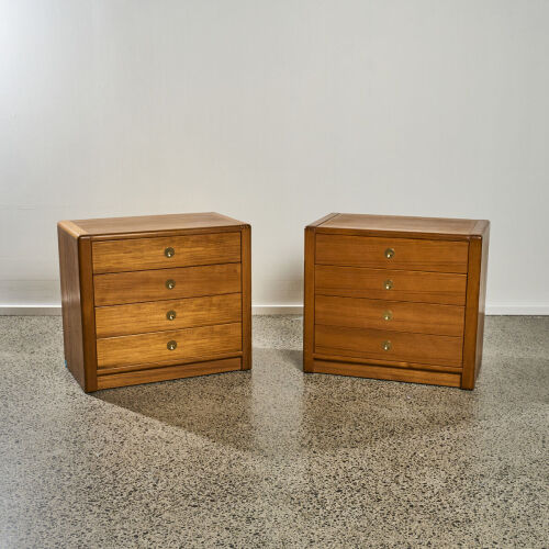 A Pair of Campaign-Style Chests by Dyrlund Furniture