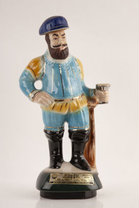 (1) Jim Beam Bourbon Whiskey Regal China Decanter Falstaff Musical Decanter 750ml 80 proof 100 months