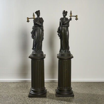 A Pair of Regency Figure Gas Lights by James De Ville