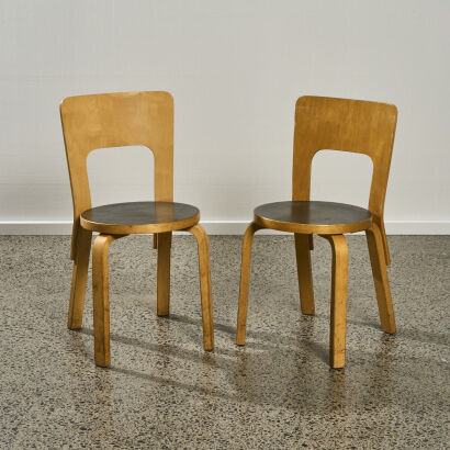 A Pair of Alvar Aalto Dining Chairs