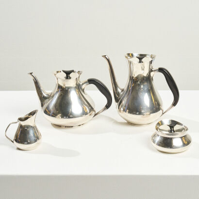 A Four-Piece Danish COHR Silver-Plated Coffee and Tea Set