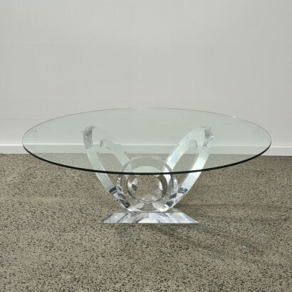 A Postmodern Lucite Ring Coffee Table by Mikhail Loznikov