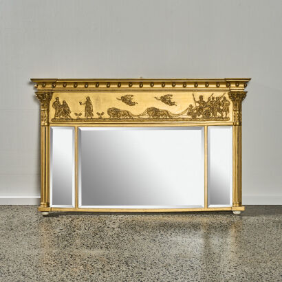 An English Regency Gilded Triple-Plate Overmantel