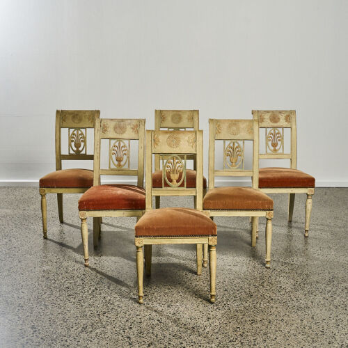A Set of Six French Directoire Period&nbsp;Dining Chairs