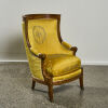 A French Charles X Barrel-Back Walnut Armchair