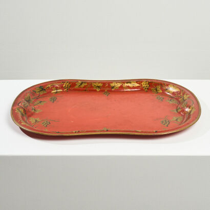 A 19th Century Victorian Red Toleware Tray