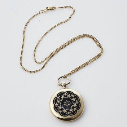 9ct Gold Enamel Locket