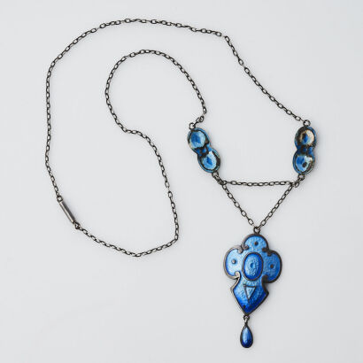 Art Nouveau Silver and Enamel Necklace