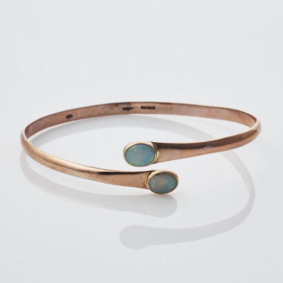 9ct Rose Gold Opal Bangle