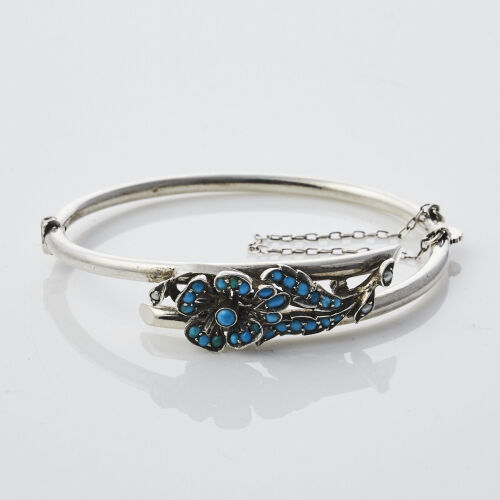 Silver and Turquoise Bangle