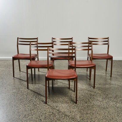 A Set of Six Rosewood Dining Chairs by Vestervig Eriksen for Brdr. Tromborg