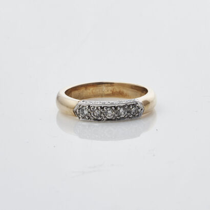9ct Rose Gold and Diamond Ring