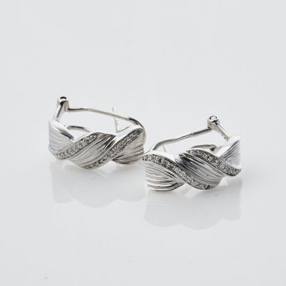 Silver and Diamond Earrings