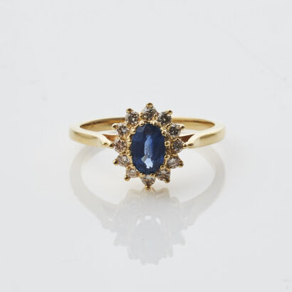 18ct Sapphire and Diamond Ring