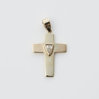 9ct Diamond Cross Pendant