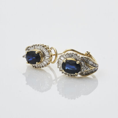 14ct Sapphire and Diamond Earrings