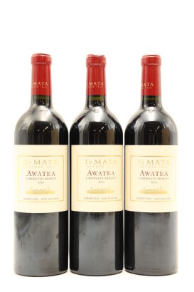 (3) 2016 Te Mata Estate Awatea Cabernets Merlot, Hawkes Bay