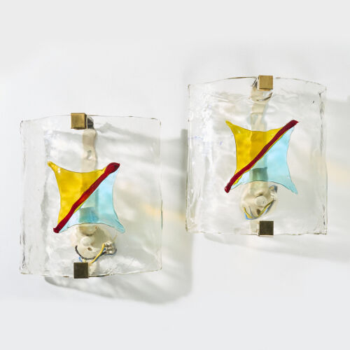 A Pair of Murano Glass Wall Sconces by Fratelli Toso
