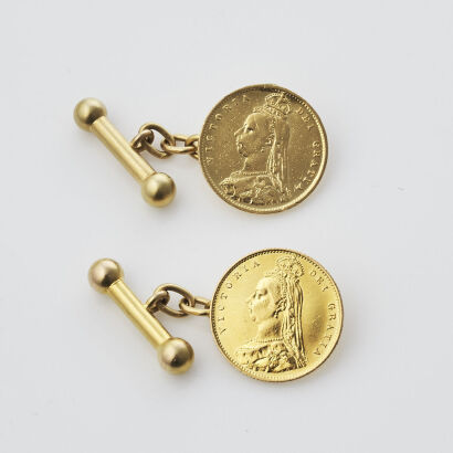 9ct Victoria Coin Cufflinks