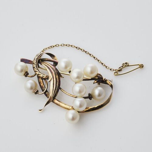 14ct Pearl Spray Brooch