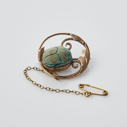 9ct Scarab Beetle Brooch