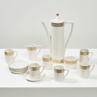 A Portmeirion Greek Key Coffee Service by Susan Williams Ellis