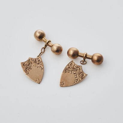 9ct Rose Gold Antique Cufflinks