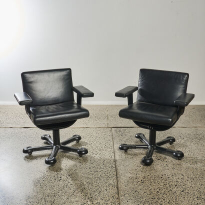 A Pair of Afra and Tobia Scarpa 'Mix' Office Chairs for Molten